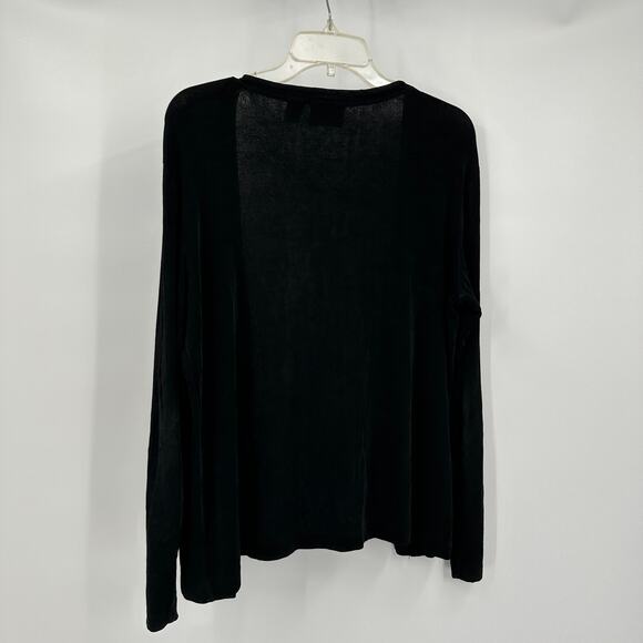 Chicos‎ Travelers Womens Cardigan Size 3 US XL Black Open Front Minimalist Lagom - Picture 2 of 8